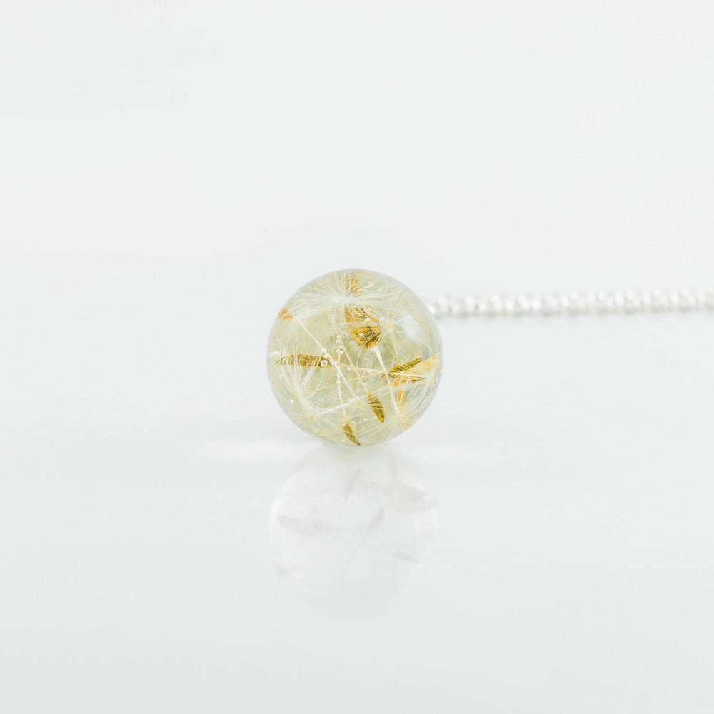 Botanic Isles Dandelion Seed Sterling Silver Large Sphere Necklace - Norman & Vera Garden Emporium