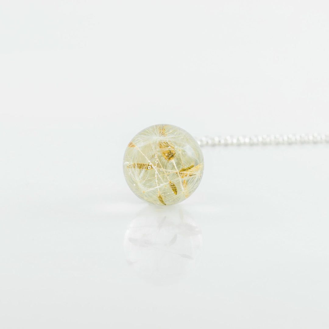 Botanic Isles Dandelion Seed Sterling Silver Large Sphere Necklace - Norman & Vera Garden Emporium