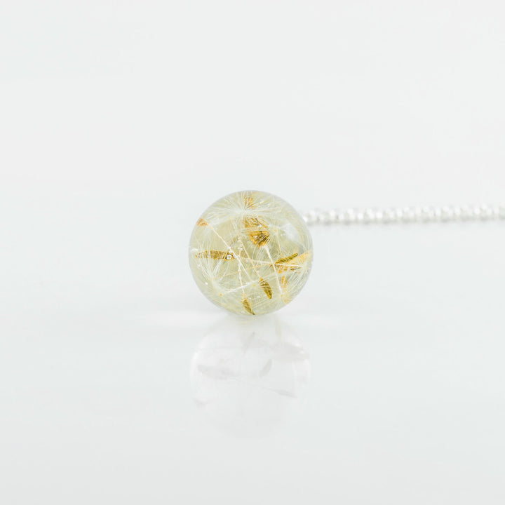 Botanic Isles Dandelion Seed Sterling Silver Large Sphere Necklace - Norman & Vera Garden Emporium