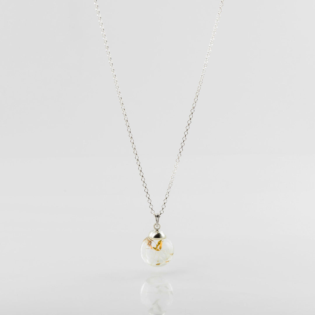 Botanic Isles Dandelion Seed Sterling Silver Large Sphere Necklace - Norman & Vera Garden Emporium