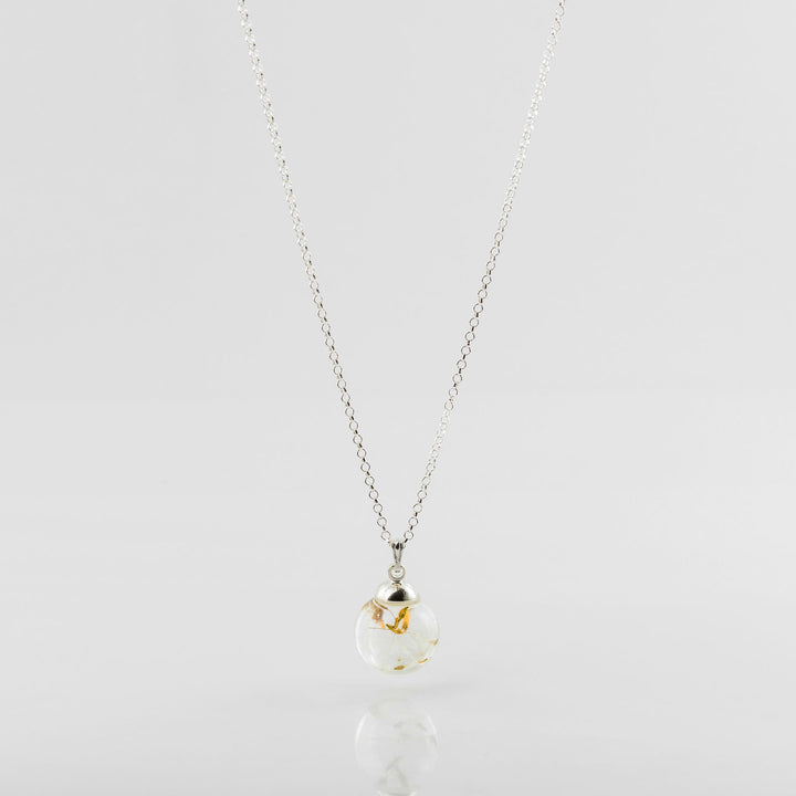 Botanic Isles Dandelion Seed Sterling Silver Large Sphere Necklace - Norman & Vera Garden Emporium