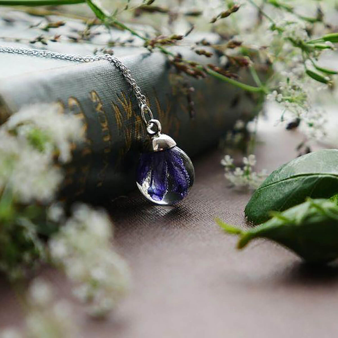 Botanic Isles Scottish Bluebell Sterling Silver Small Sphere Necklace - Norman & Vera Garden Emporium