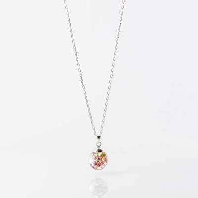 Botanic Isles Highland Heather Sterling Silver Small Sphere Necklace - Norman & Vera Garden Emporium