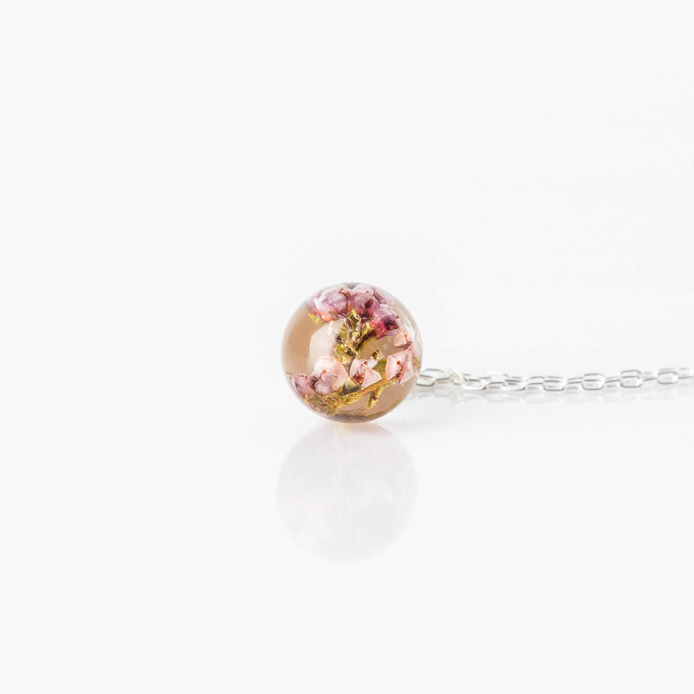 Botanic Isles Highland Heather Sterling Silver Small Sphere Necklace - Norman & Vera Garden Emporium