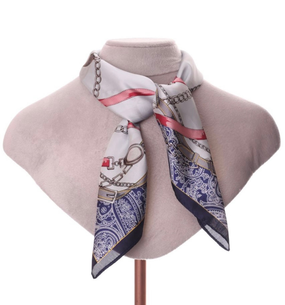 Zelly Navy Belts Neck Scarf & Ring 536614