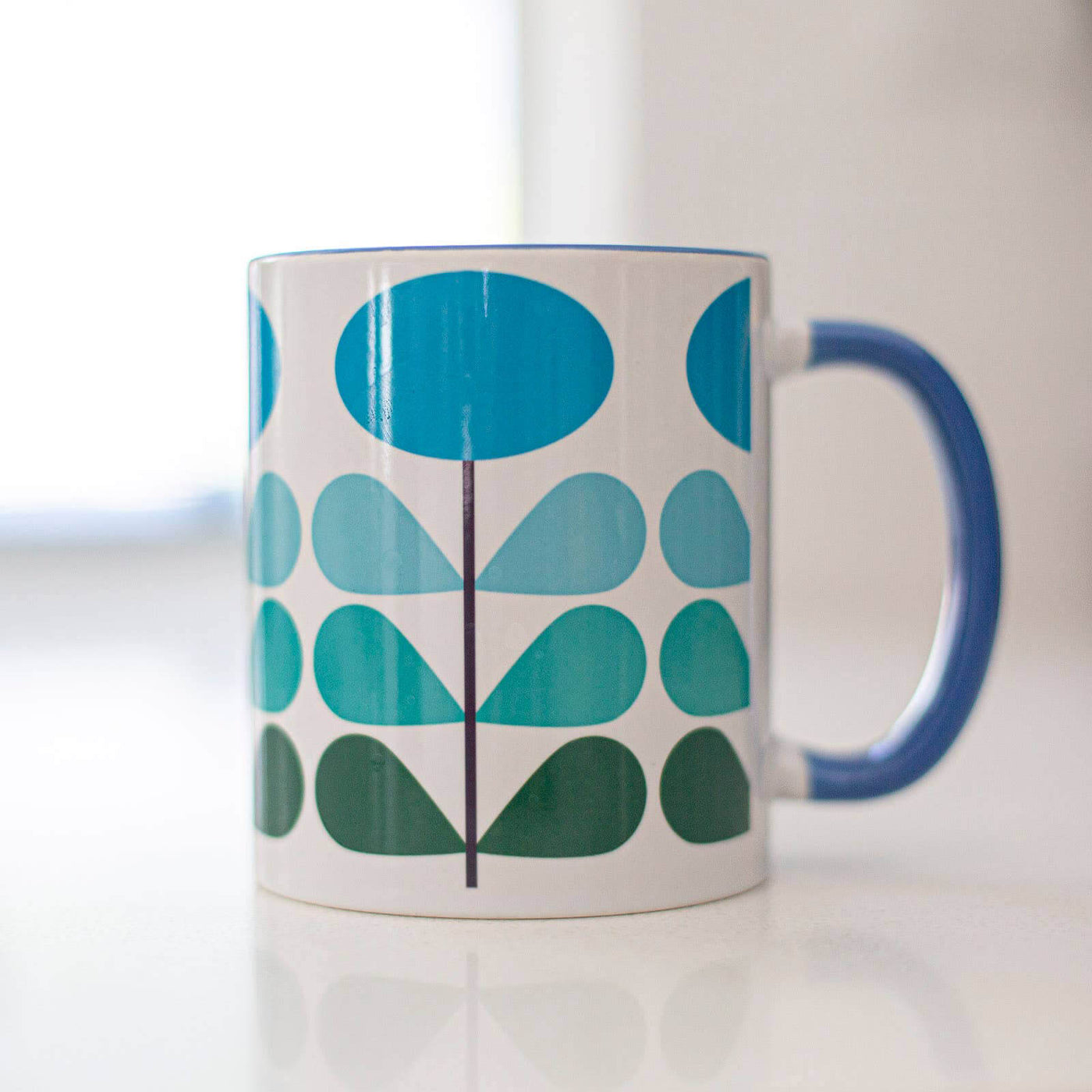 Mod Lounge Blue Flower Mug - Norman & Vera Garden Emporium