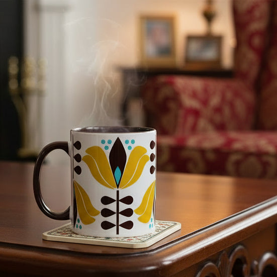 Mod Lounge Yellow Lotus Flower Mug - Norman & Vera Garden Emporium