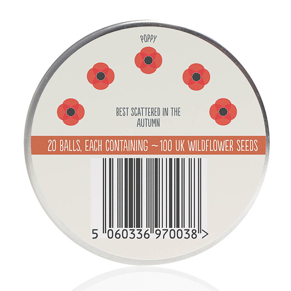 Seedball Poppy Seed Wildflower Seed Tin - Norman & Vera Garden Emporium