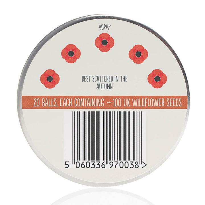 Seedball Poppy Seed Wildflower Seed Tin - Norman & Vera Garden Emporium