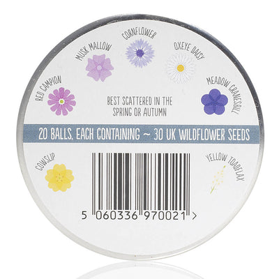 Seedball Urban Meadow Wildflower Seed Mix Tin - Norman & Vera Garden Emporium
