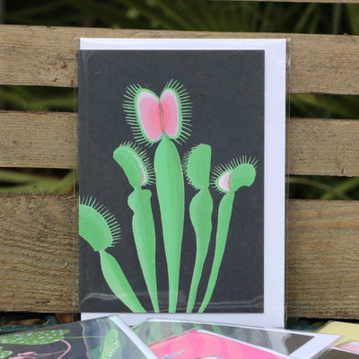 Venus Fly Trap Greetings Card - Norman & Vera Garden Emporium
